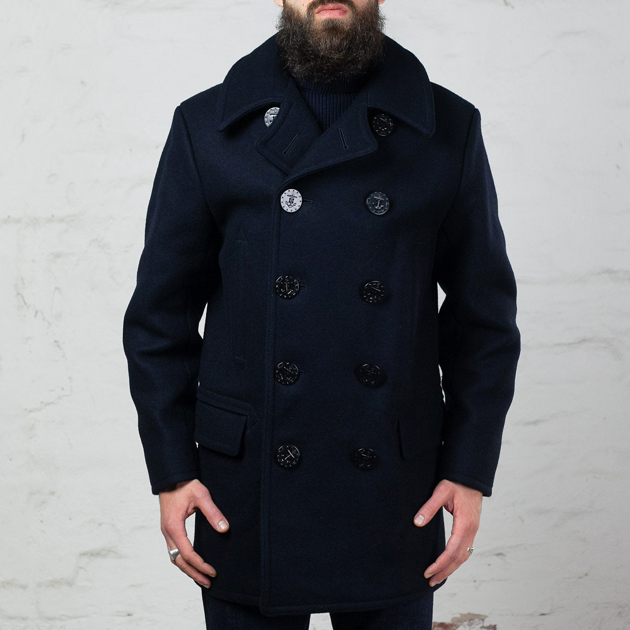 BR14146 US Navy Pea-Coat Long Navy