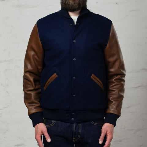 Varsity Jacke Dark Navy / Luggage