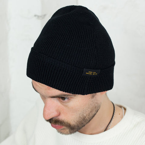 Wool Knit Watch Cap Schwarz