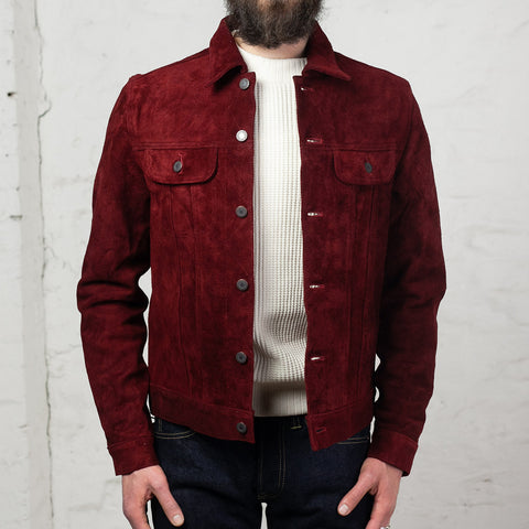 Suede Pferdelederjacke „The Boxer“ Bordeaux