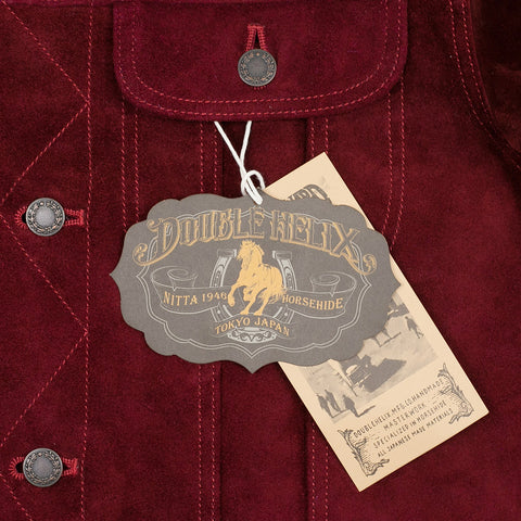 Suede Pferdelederjacke „The Boxer“ Bordeaux