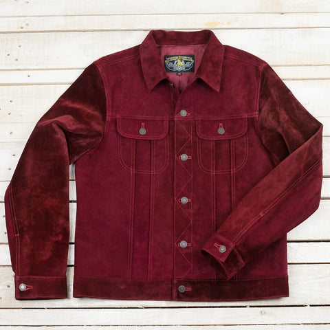 Suede Pferdelederjacke „The Boxer“ Bordeaux