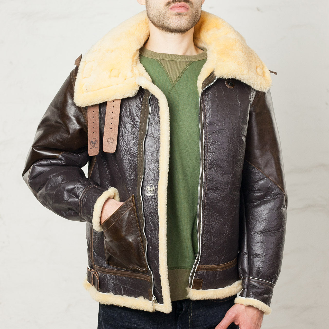 Eastman Leather B-3 ELC Flight Jacket Seal Brown