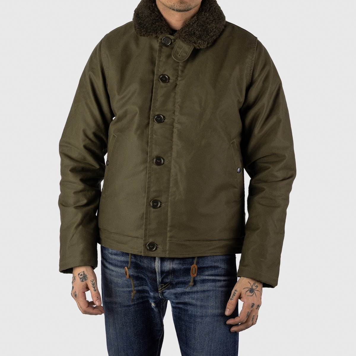 IHM-37 N1 Deck Jacket Oiled Whipcord Oliv