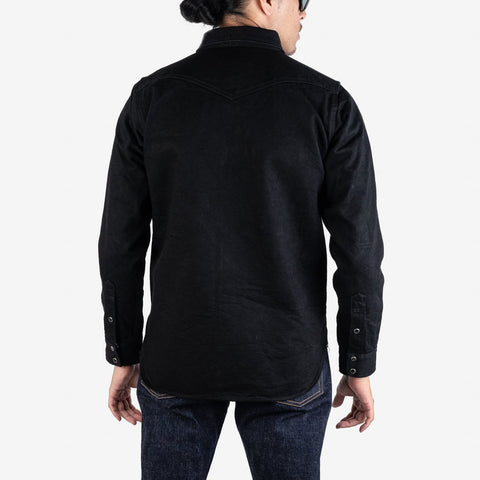 IHSH-295-BLK 14 oz. Selvedge Western Shirt Black/Black