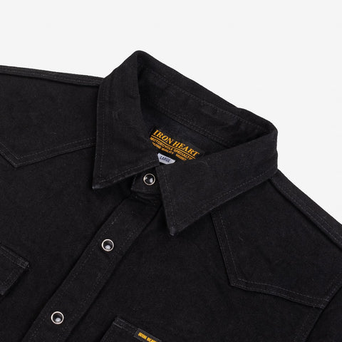 IHSH-295-BLK 14 oz. Selvedge Western Shirt Black/Black