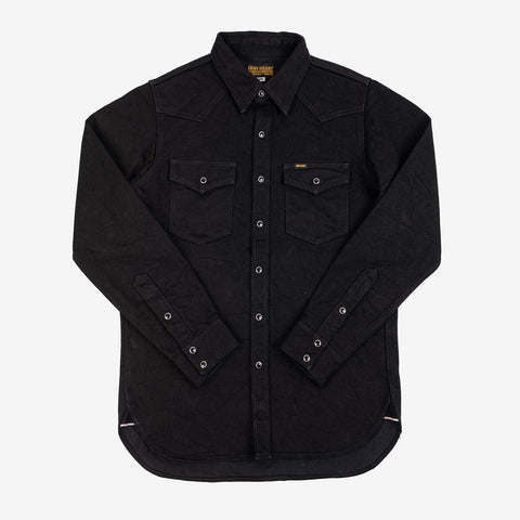 IHSH-295-BLK 14 oz. Selvedge Western Shirt Black/Black