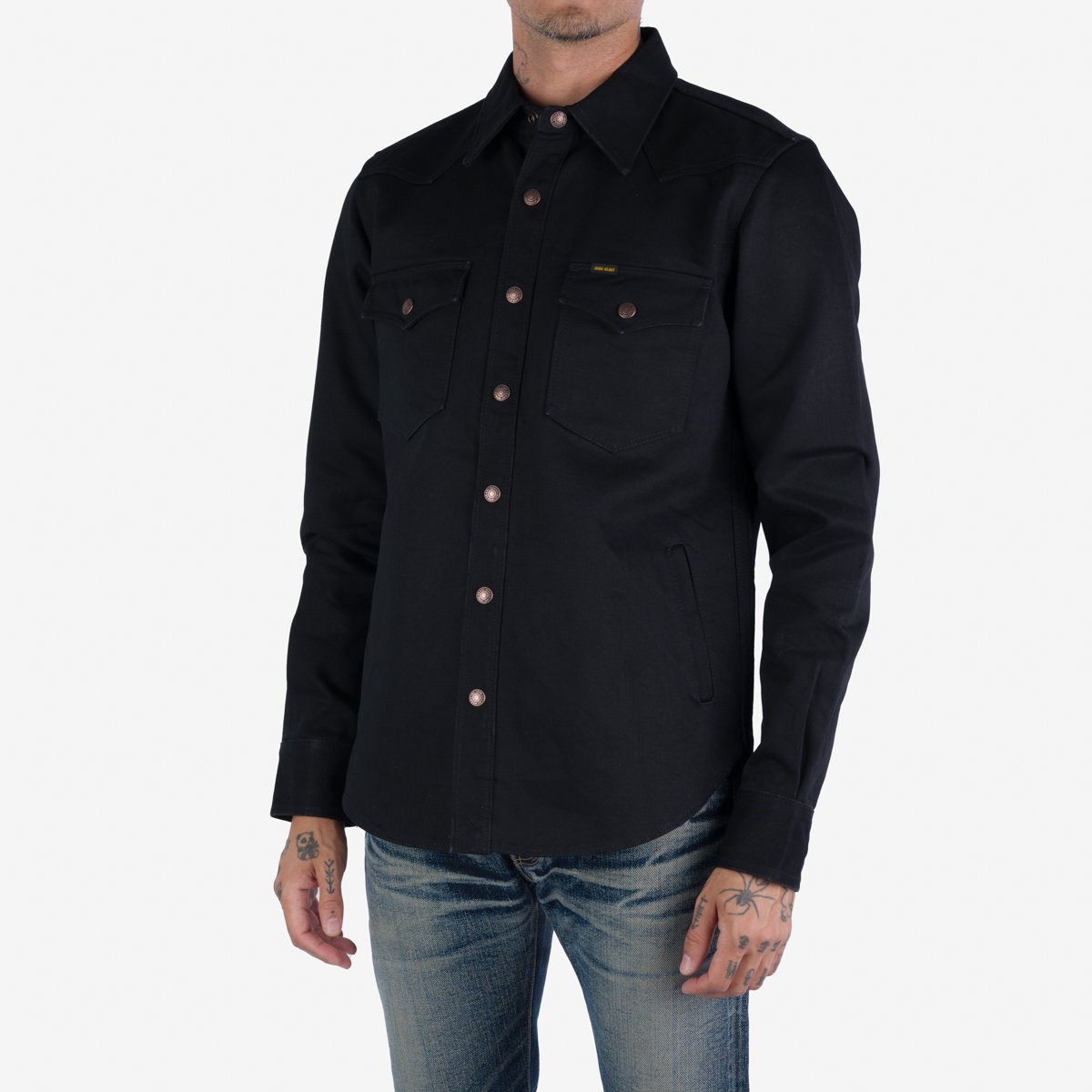 IHSH-362-BLK 16oz Denim CPO Shirt Superblack