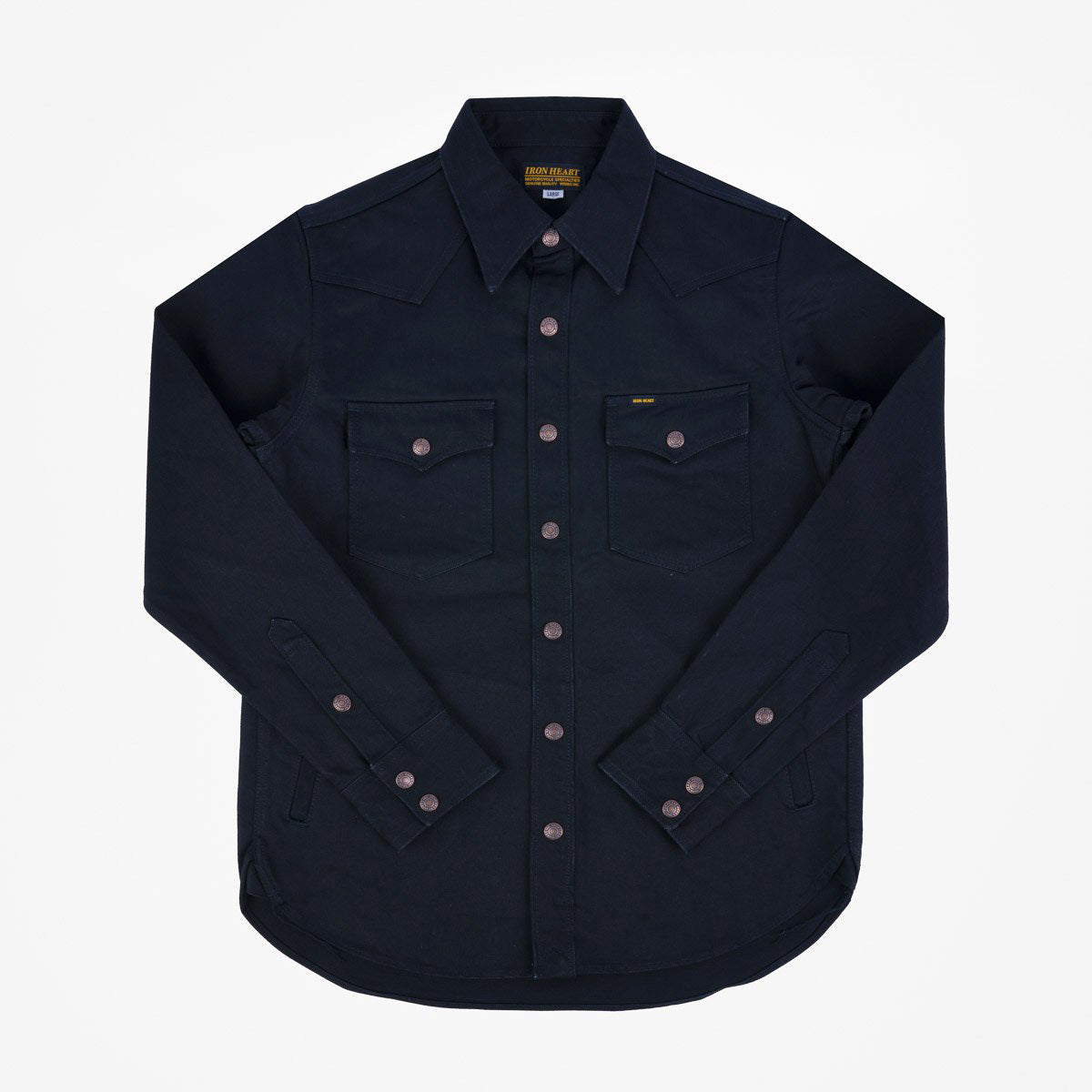 IHSH-362-BLK 16oz Denim CPO Shirt Superblack