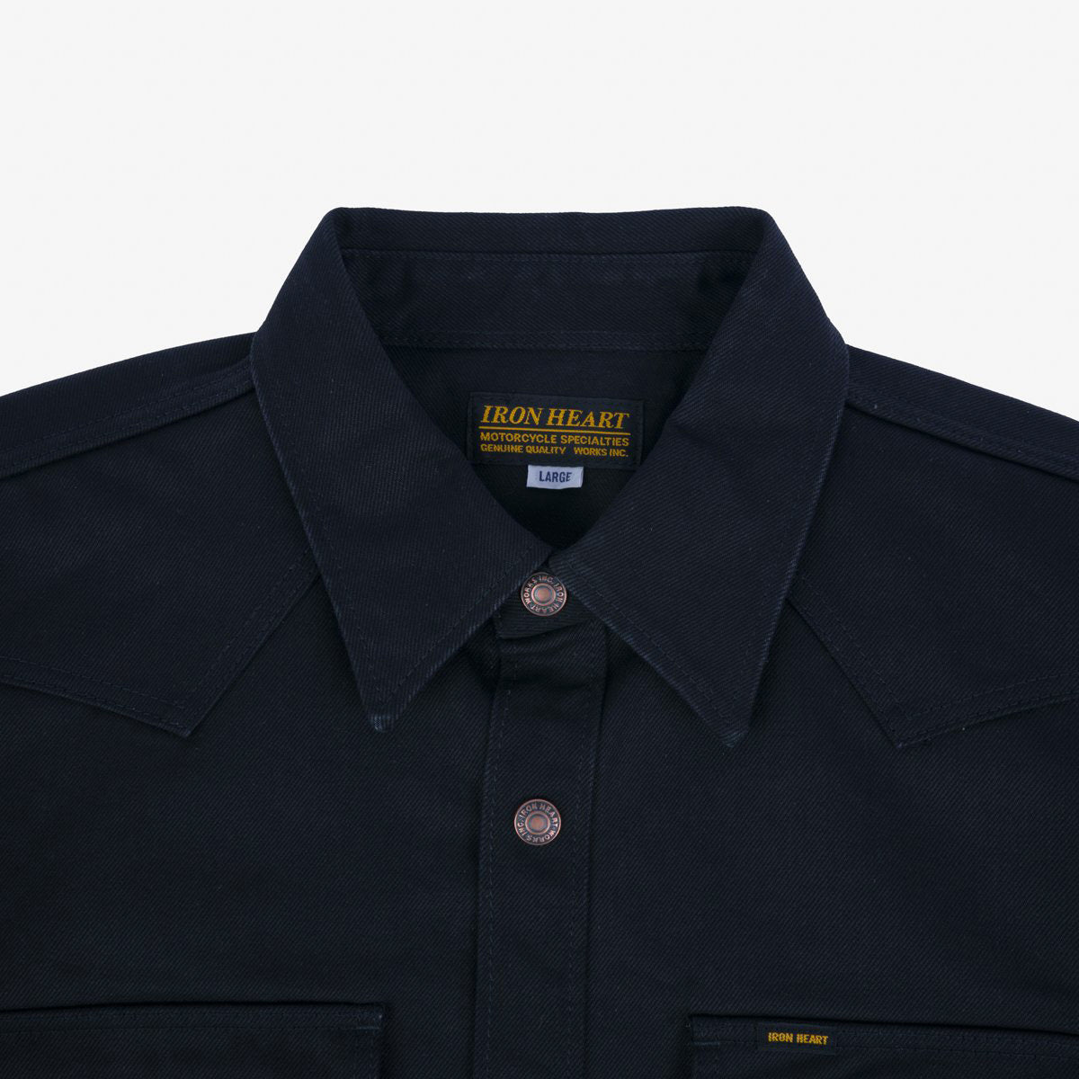 IHSH-362-BLK 16oz Denim CPO Shirt Superblack