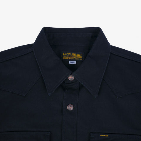 IHSH-362-BLK 16 oz. Denim CPO Shirt Superblack