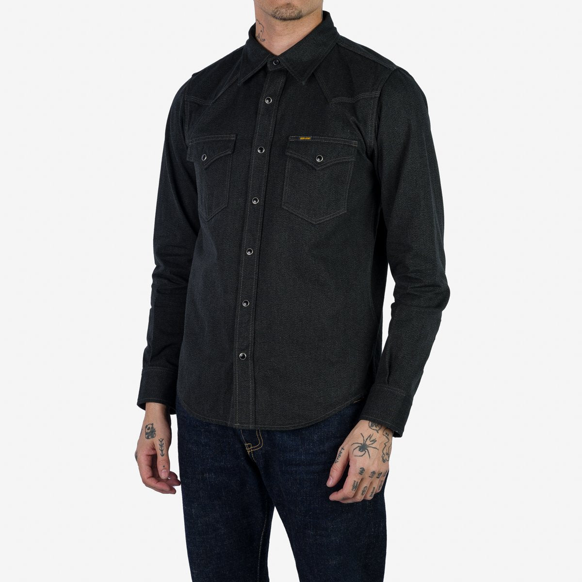 IHSH-367 10oz Mock Twill Western Shirt Schwarz