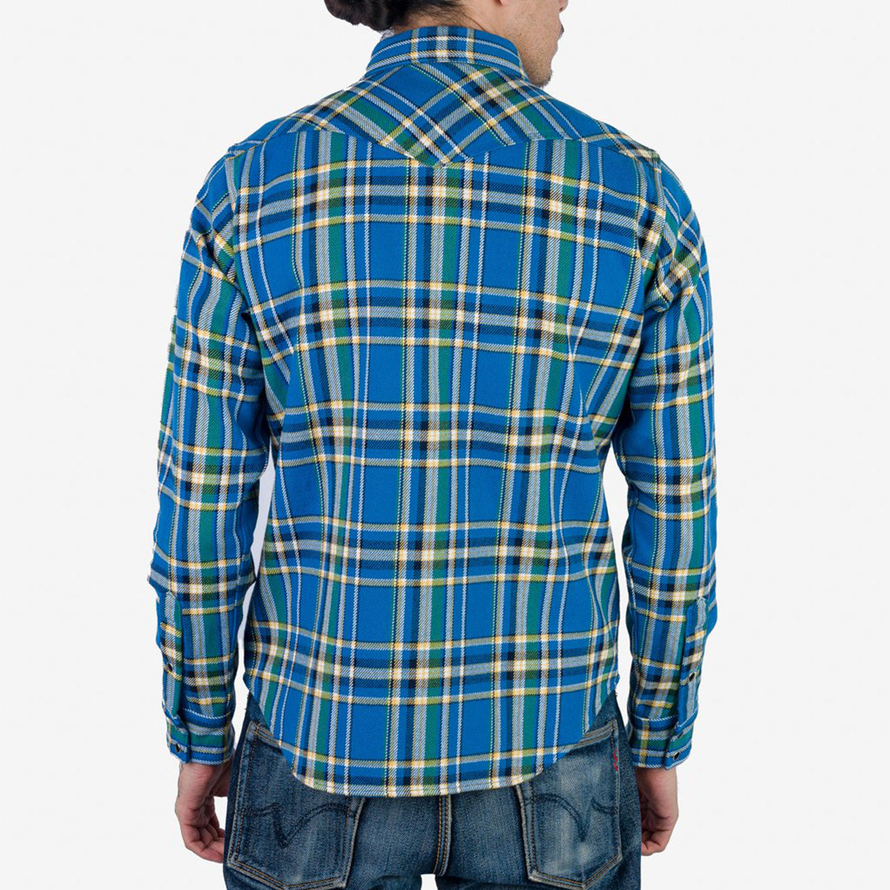 IHSH-370 Western Shirt Tartan Check Blau