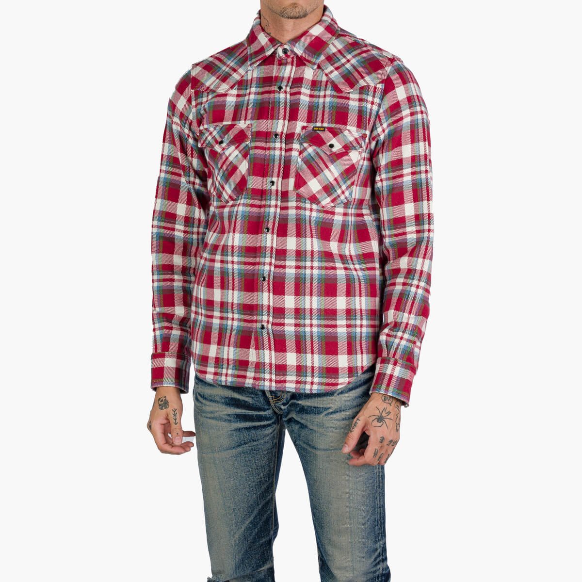 IHSH-377 Western Shirt Crazy Check Rot