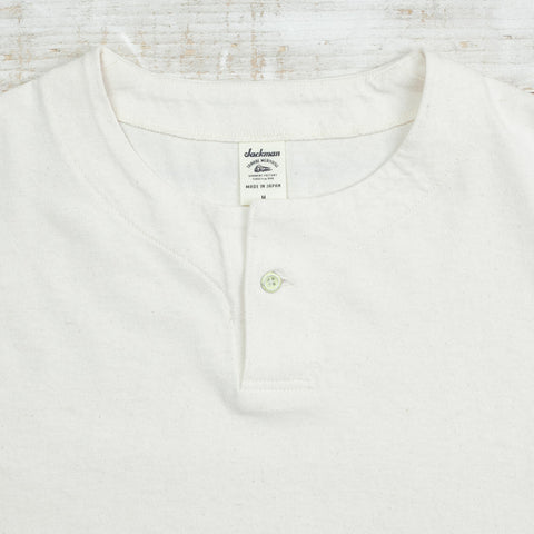 Henleyneck LS T-Shirt Ecru