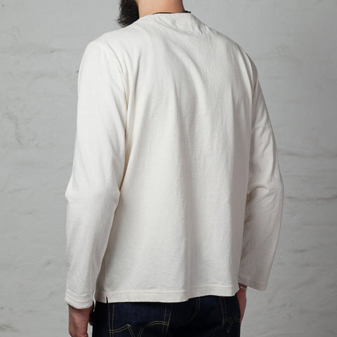 Henleyneck LS T-Shirt Ecru