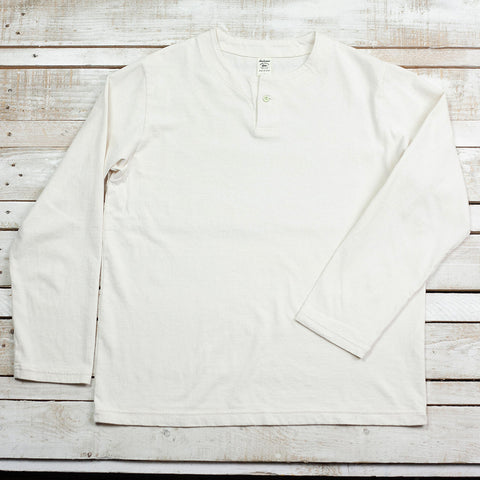 Henleyneck LS T-Shirt Ecru