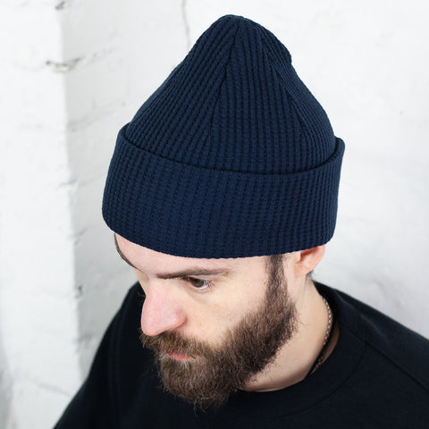 Waffle Knit Cap Dark Navy