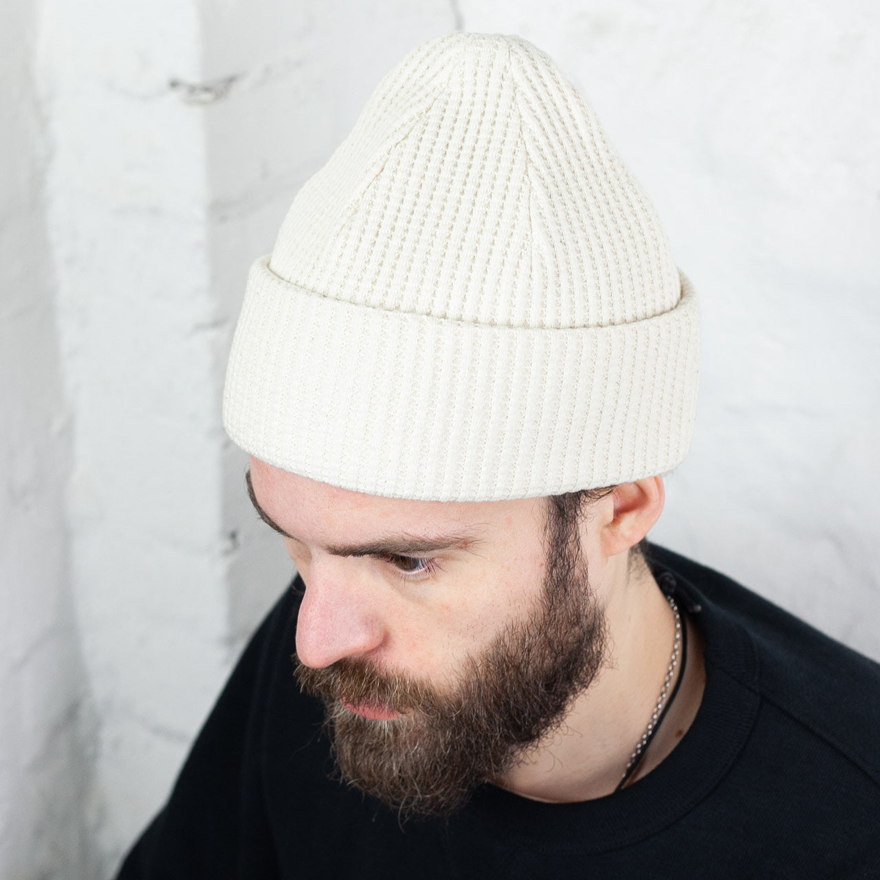 Waffle Knit Cap Ivory