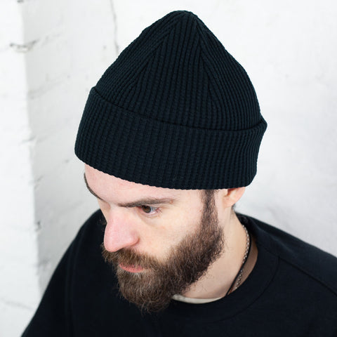 Waffle Knit Cap Schwarz