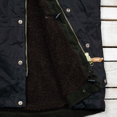 Long Mountain Jacket Schwarz Waxed