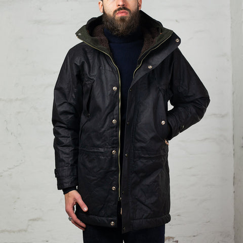 Long Mountain Jacket Schwarz Waxed