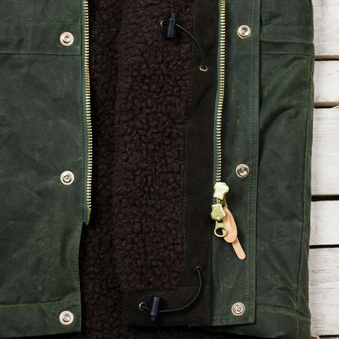 Long Mountain Jacket Dunkelgrün Waxed