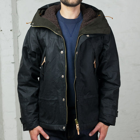 Mountain Jacket Schwarz Waxed