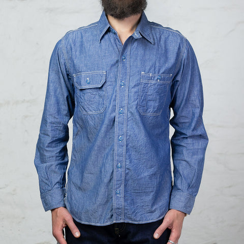 MS044 Chambray Hemd Blau