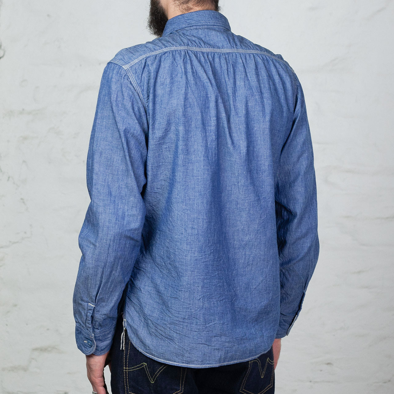 MS044 Chambray Hemd Blau