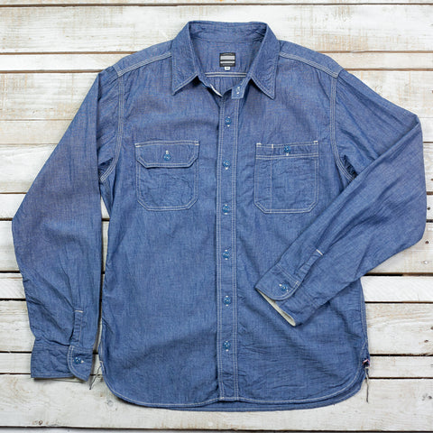 MS044 Chambray Hemd Blau