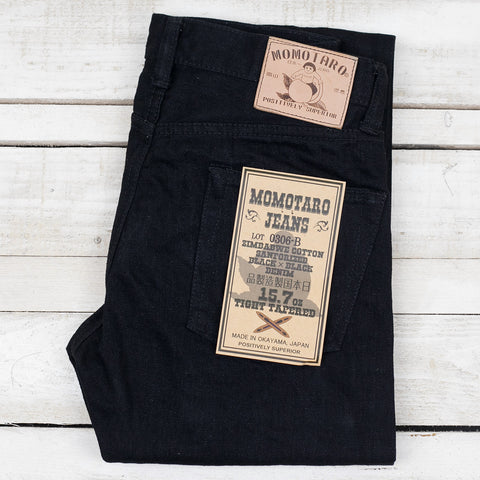 0306-B 15,7oz Black x Black Tight Tapered