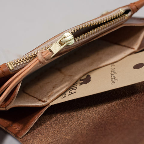 Classic biker wallet brown