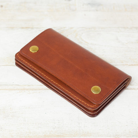 Classic biker wallet brown