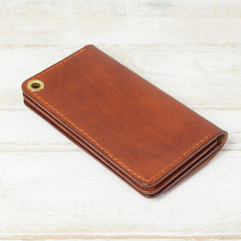 Classic biker wallet brown