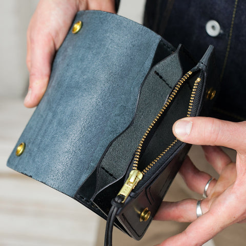 Classic biker wallet black