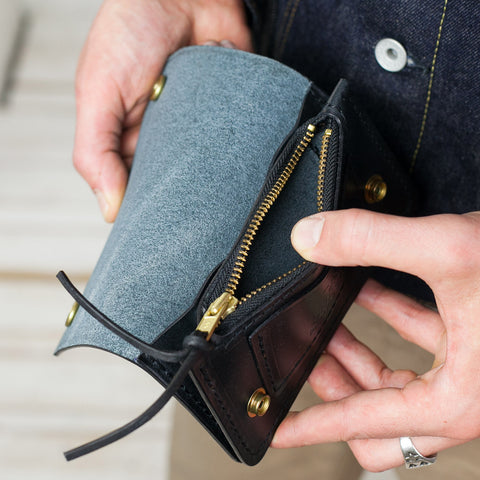 Slim biker wallet black