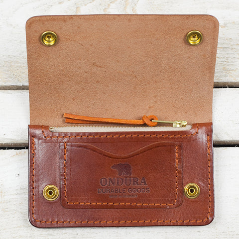 Slim biker wallet brown