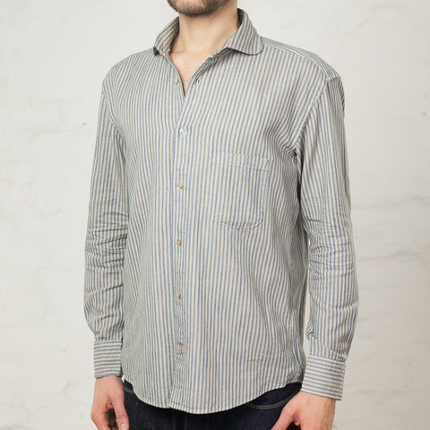 Windsor Collar Shirt Indigo Stripe