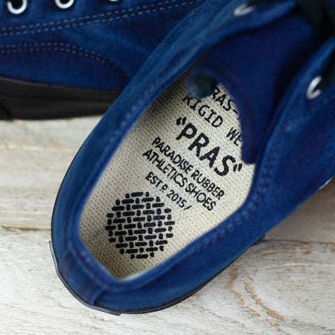 Shell Cap Low Sneaker Hand Dyed Indigo