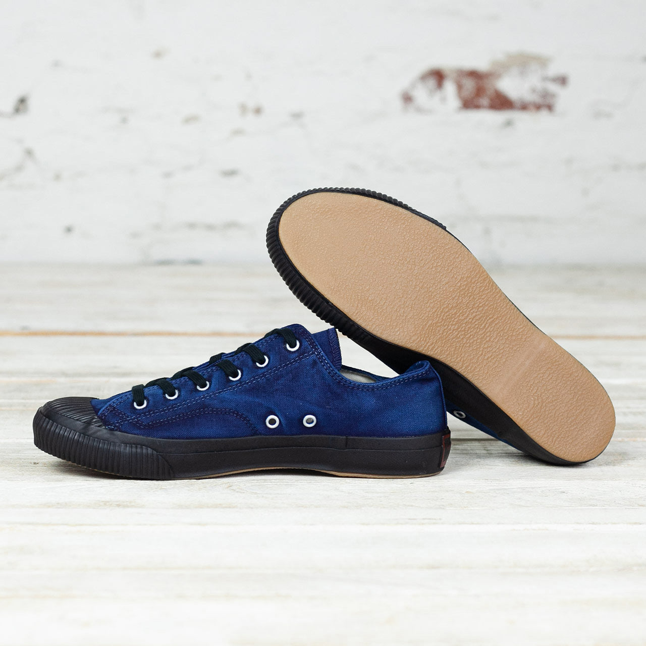 PRAS Shell Cap Low Sneaker Hand Dyed Indigo