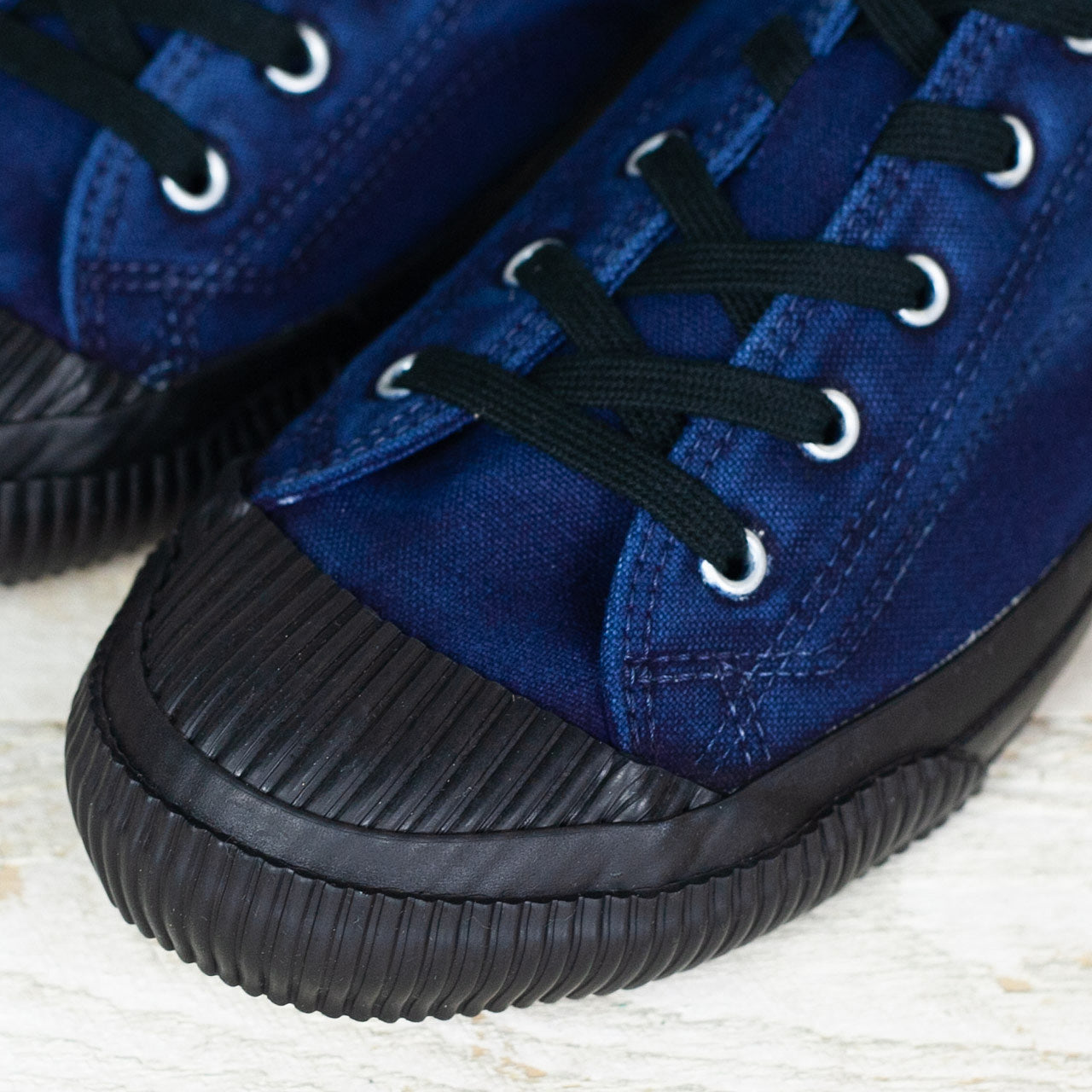 Shell Cap Low Sneaker Hand Dyed Indigo