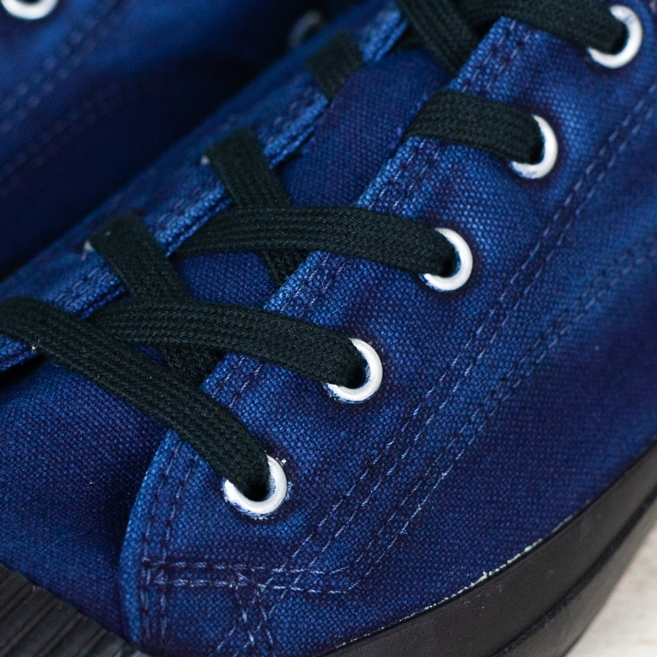 Shell Cap Low Sneaker Hand Dyed Indigo