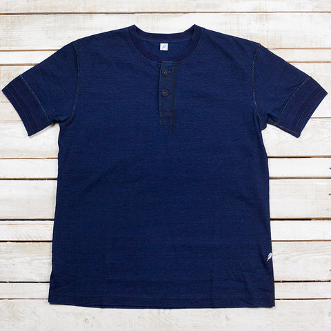 5397 Knitted Henley T-Shirt Dark Indigo