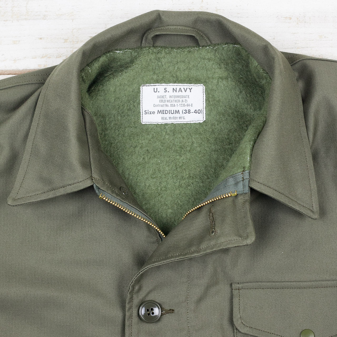 U.S.N. A-2 Deck Jacket Oliv