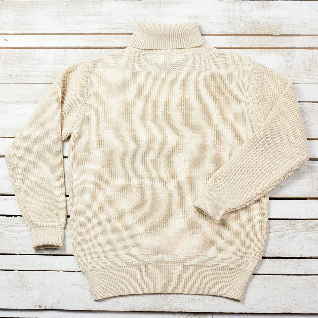 Fisherman's Turtleneck Sweater Ecru