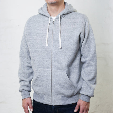 10 oz. Loopwheel Zip Hoodie Grau Meliert