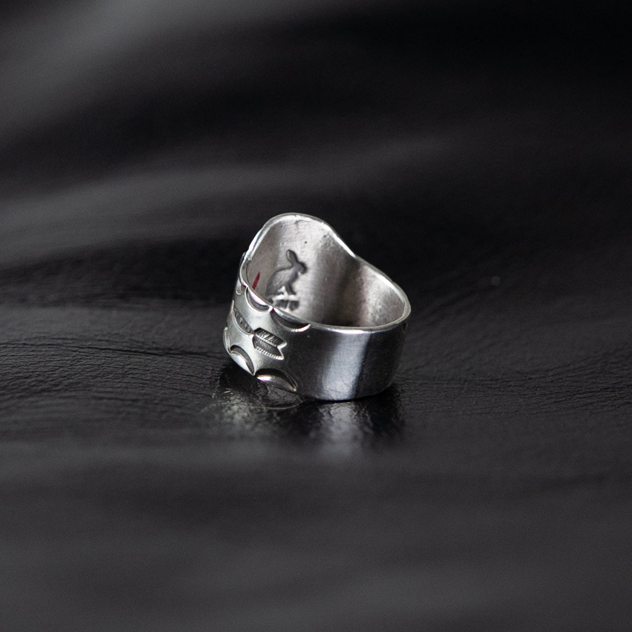 Love Bird Cigar Band Ring Silber