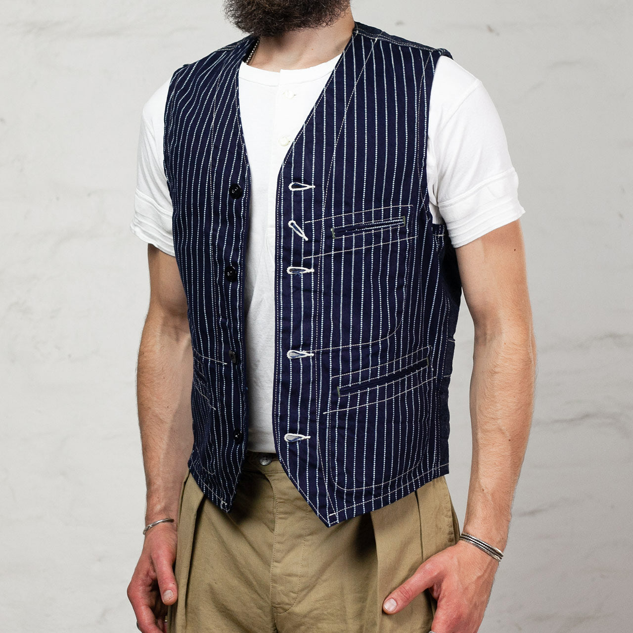 SC12654 Wabash Stripe Work Vest