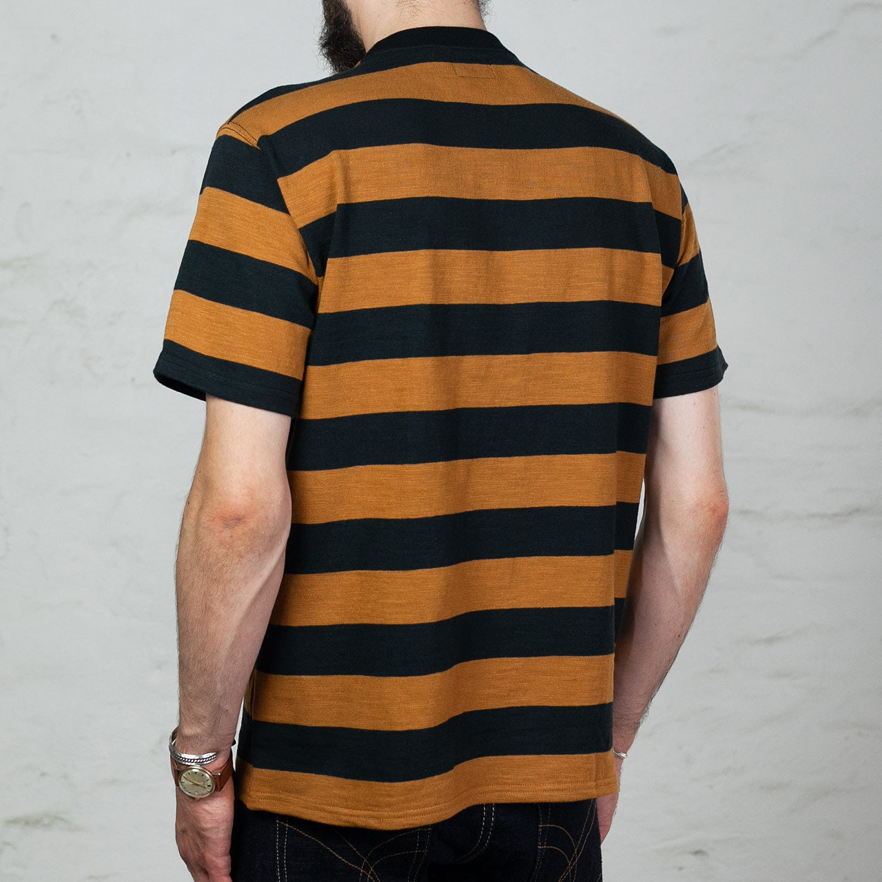 Buco Stripe Tee S/S Schwarz Mustard